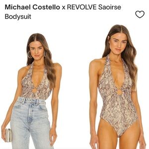 Michael Costello X Revolve Snake Print Bodysuit size small